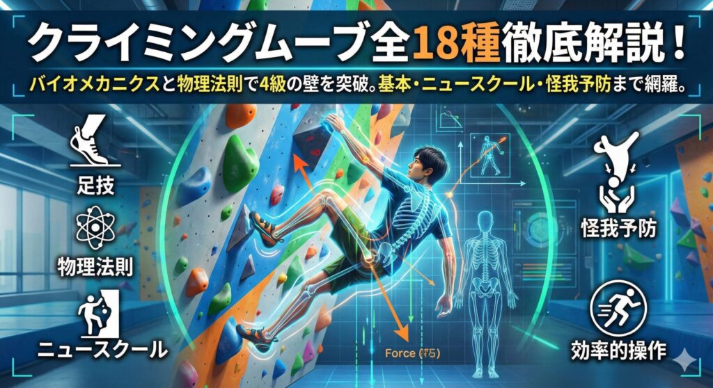 クライミングムーブ全18種類｜非力でも登れる物理法則と基本・応用図鑑